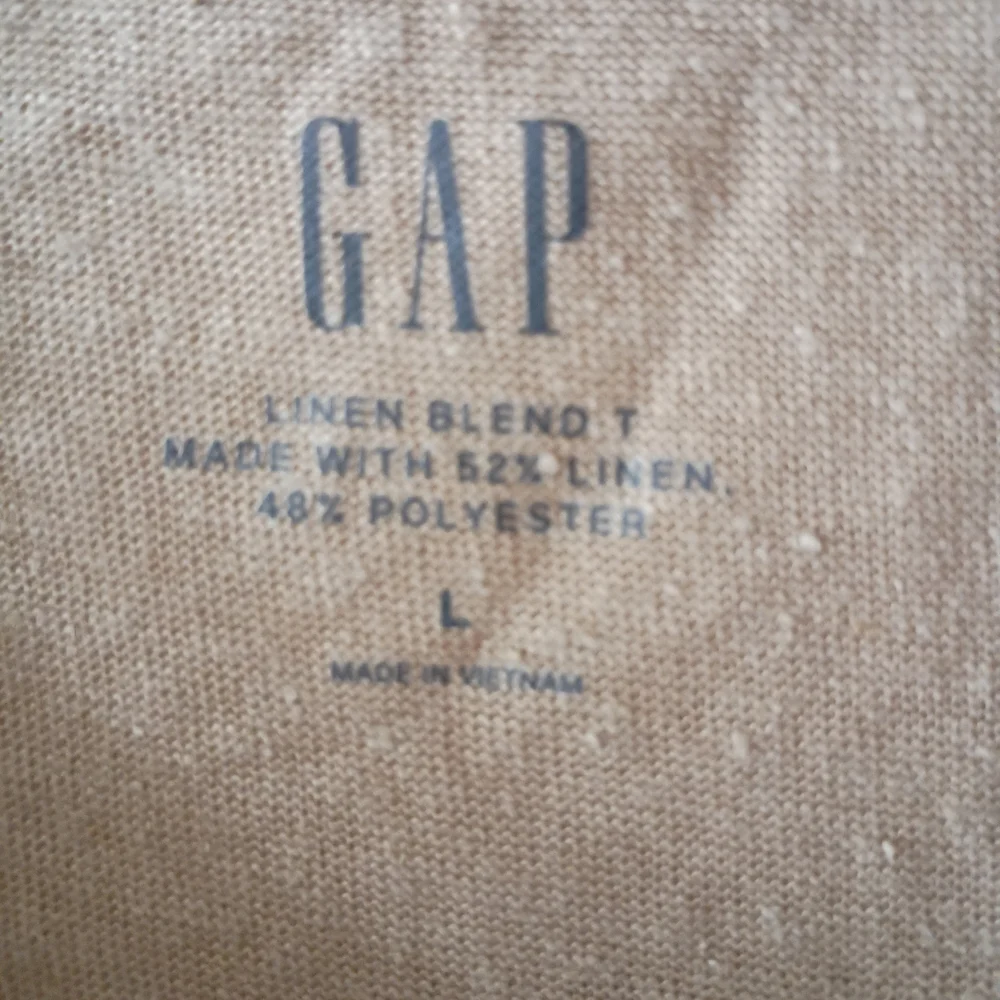 GAP Women's Beige Linen Blend Short Sleeve Top - Picture 3 of 6